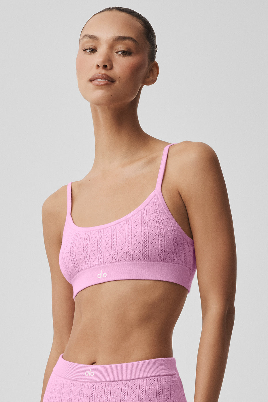 Brassière Be Mine en maille pointelle - Rose cœur de bonbon