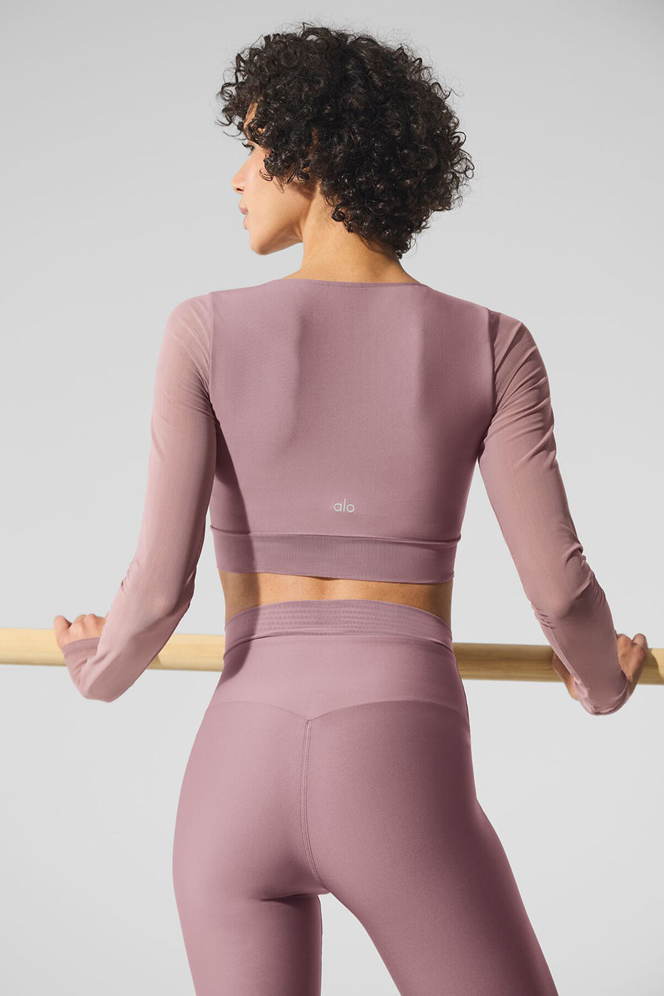 Brassière à manches longues Airlift Divine en résille - Quartz fumé