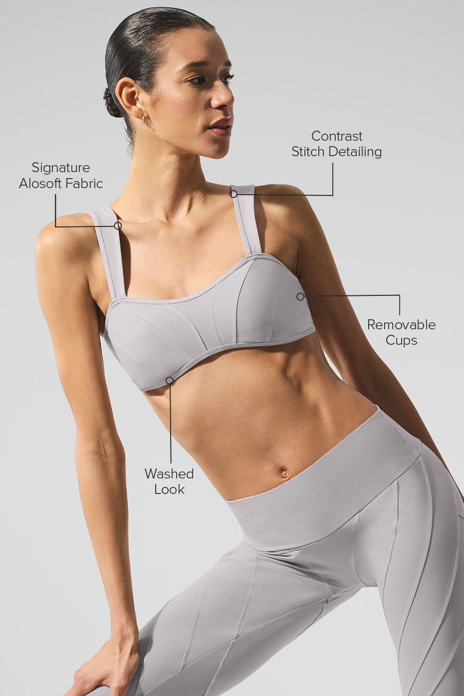 Brassière Alosoft Sunray délavée - Gris ciel délavé