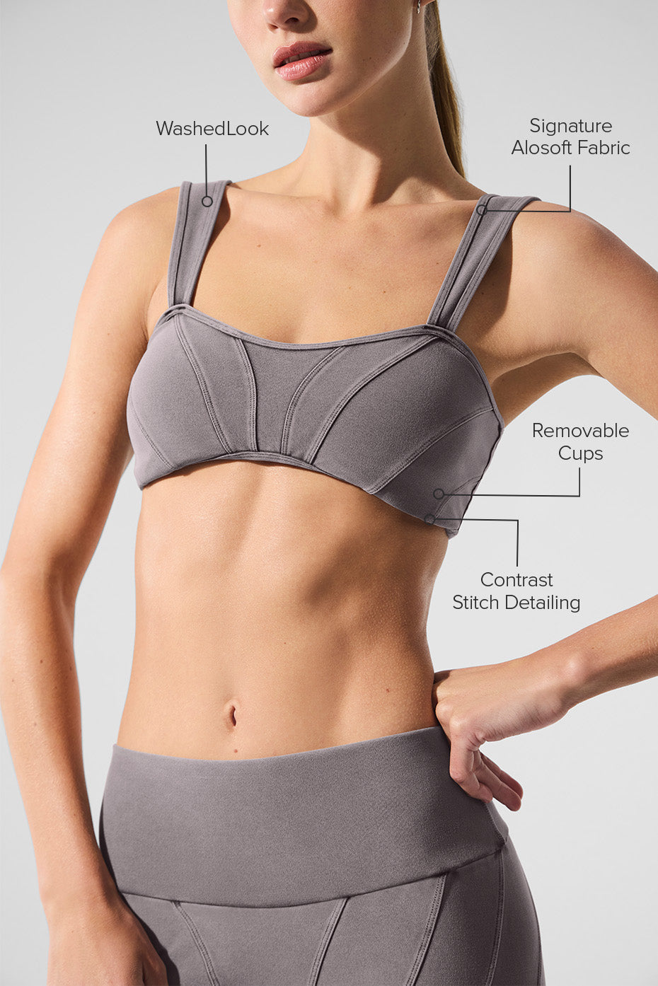 Brassière Alosoft Sunray délavée - Gris froid délavé