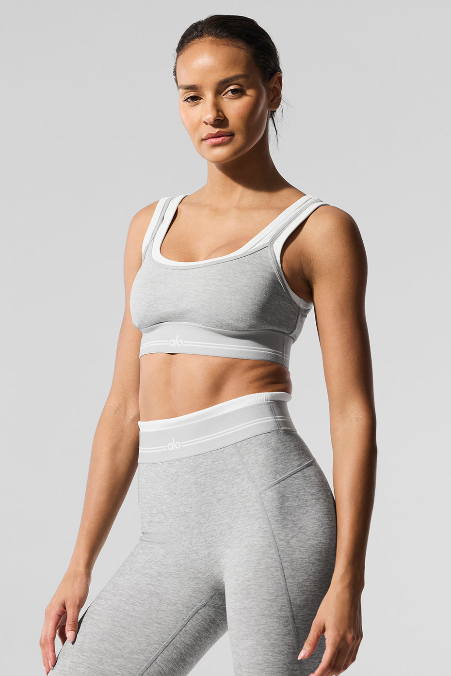 Brassière Alosoft Better Together - Gris chiné sport/Blanc