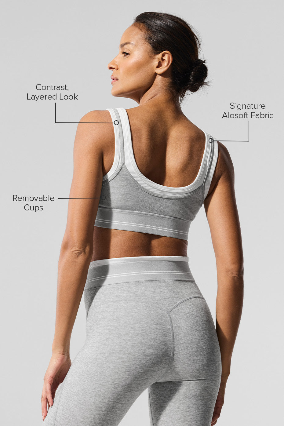 Brassière Alosoft Better Together - Gris chiné sport/Blanc