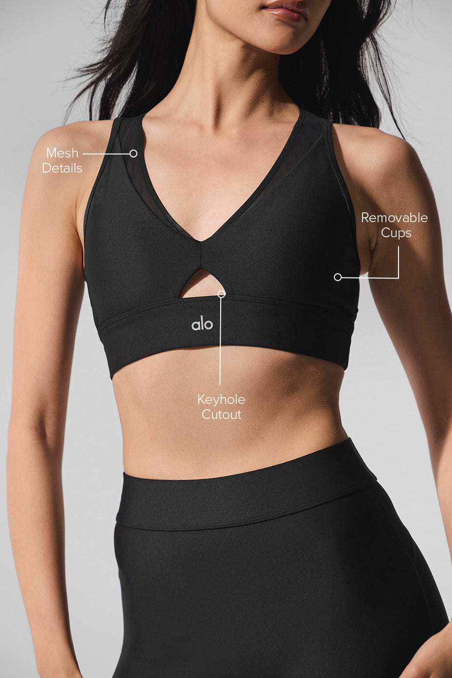 Brassière Airlift Just Right en résille - Noir
