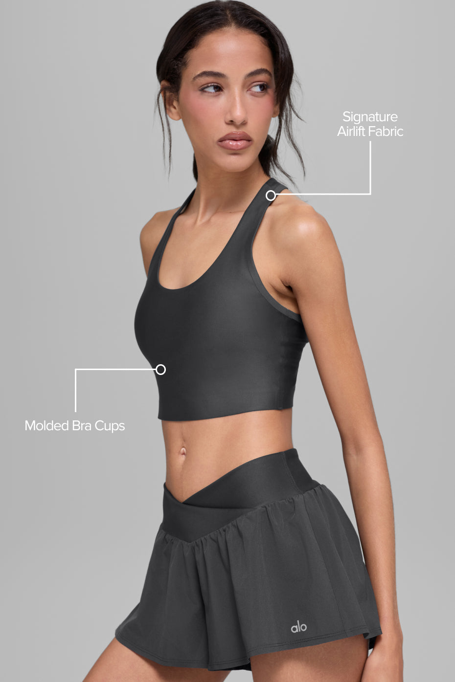 Débardeur avec brassière intégrée Airlift Super Sleek - Anthracite
