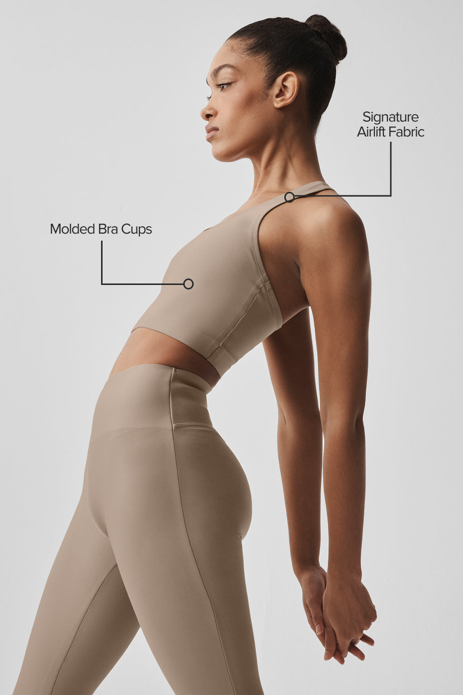 Débardeur avec brassière intégrée Airlift Super Sleek - Gravier