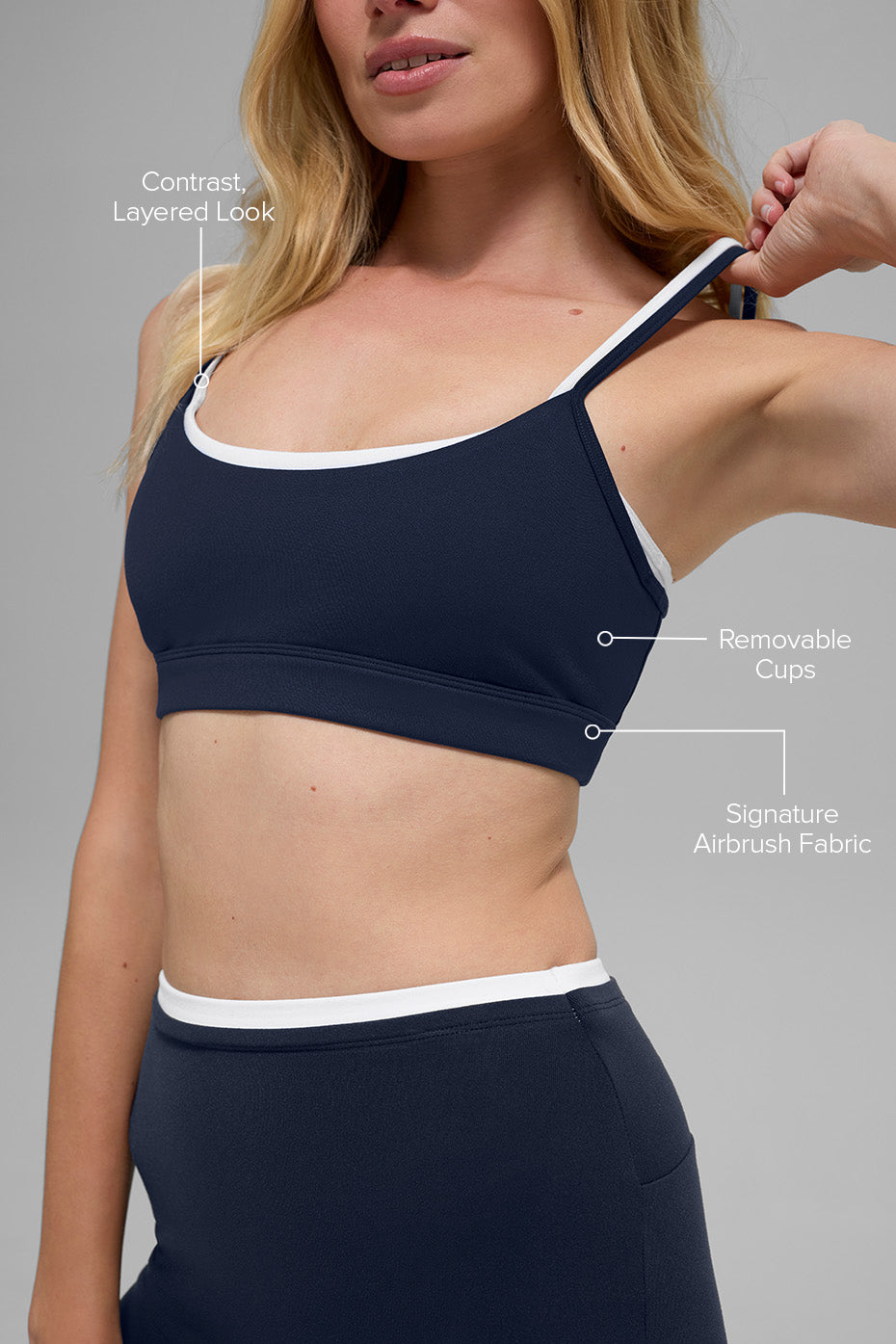 Brassière Airbrush Double Up - Bleu marine/Blanc
