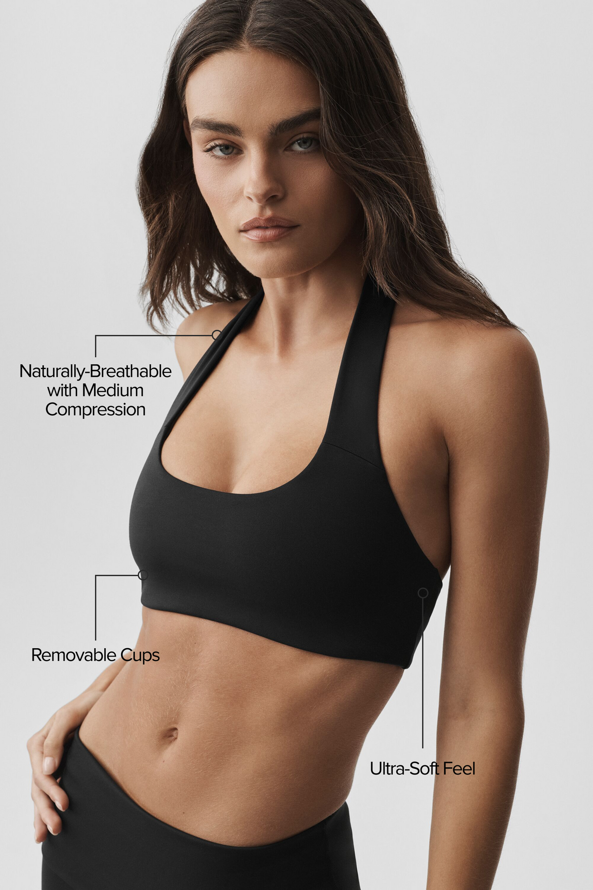 Brassière à col licou ALO Softsculpt Feel The Heat - Noir